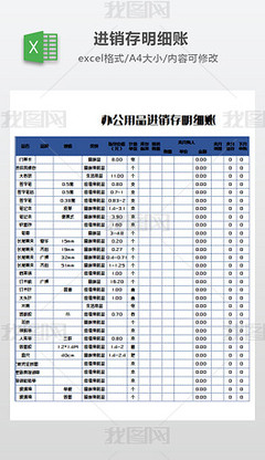 產(chǎn)品統(tǒng)計表專題模板 辦公用品銷售